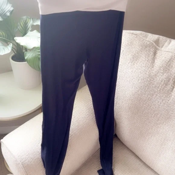 Amazon Y2K Navy and White Flare Pants fold over - Picture 6 of 9